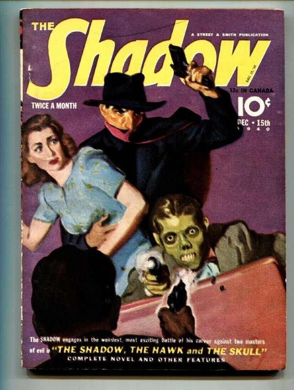 Shadow 1940 Dec 15-high Grade- Street AND Smith-Rare Pulp VF (Street & Smith, 1940), raw, ungraded comic book — front cover