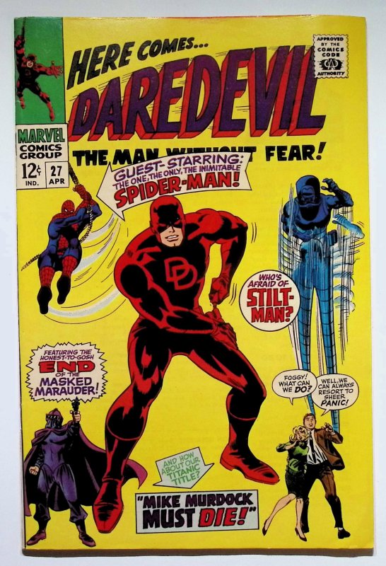 Daredevil #27 (Marvel Comics, 1967), raw, ungraded comic book — front cover