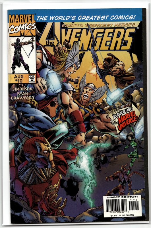 Avengers #10 (Marvel Comics, 1997), raw, ungraded comic book — front cover