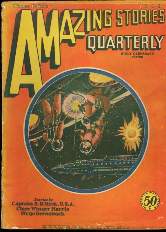 Pulp: Amazing Stories Quarterly 1929 Wint-Early Sci-Fi G/vg, raw comic book in VG condition — front cover