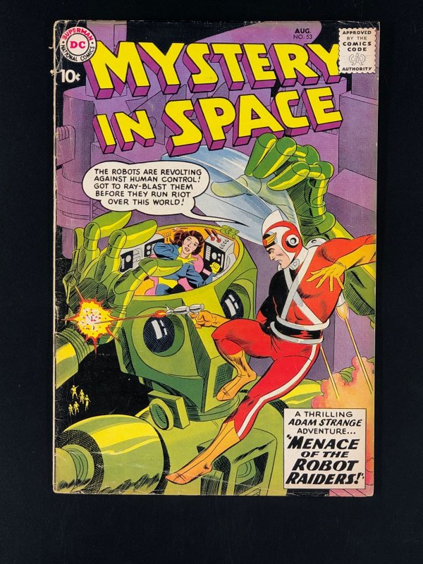 Mystery in Space #53 (DC Comics, 1959), raw comic book in VG- condition — front cover