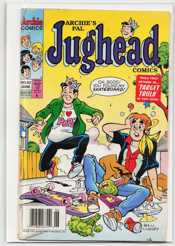 Archie's Pal Jughead Comics #93 (Archie Comics, 1997), raw, ungraded comic book — front cover