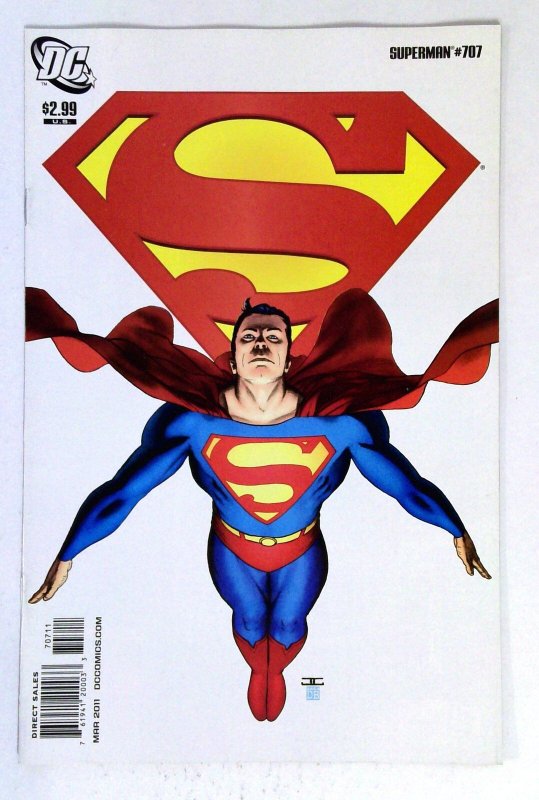 Superman #707 (DC Comics, 2011), raw comic book in NM- condition — front cover