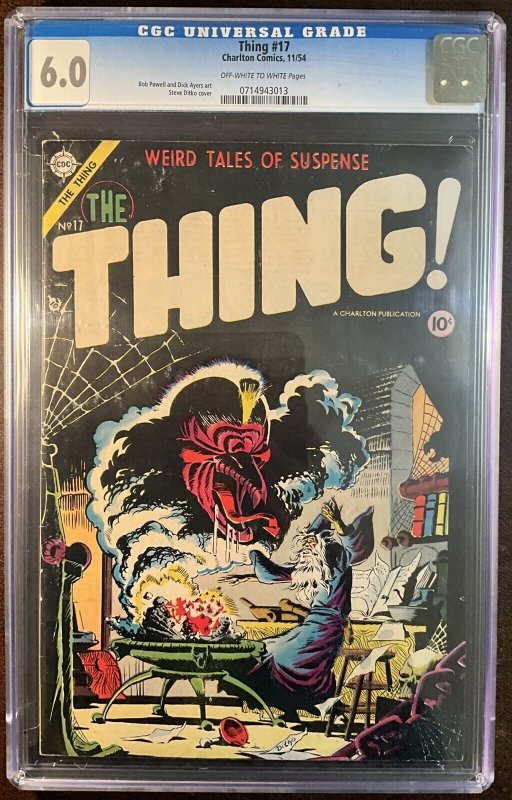 Thing! #17, CGC 6.0 graded comic book, Universal Blue label — front cover in its holder