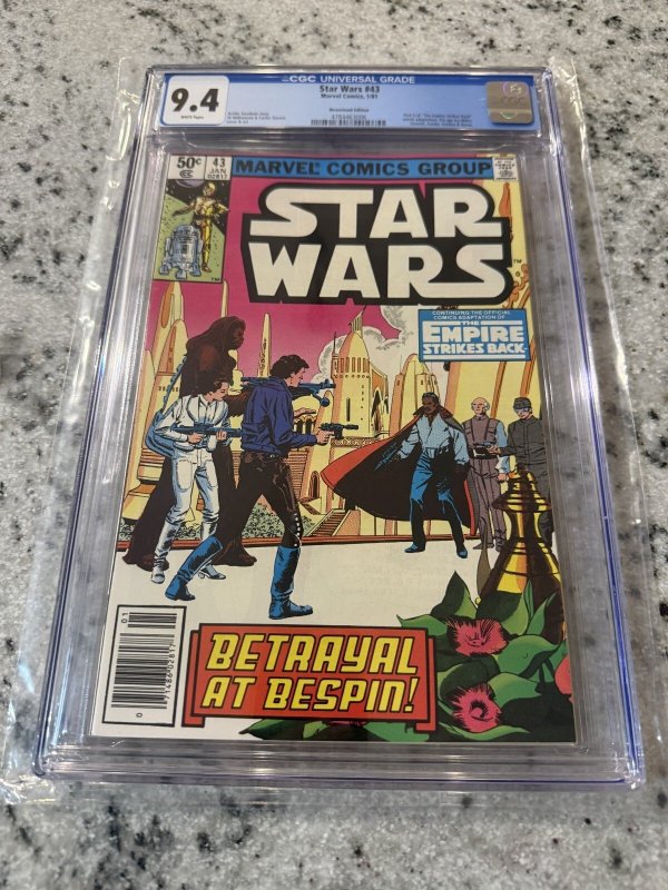 Star Wars #43 (Marvel Comics, 1981), CGC 9.4 graded comic book, Universal Blue label — front cover in its holder
