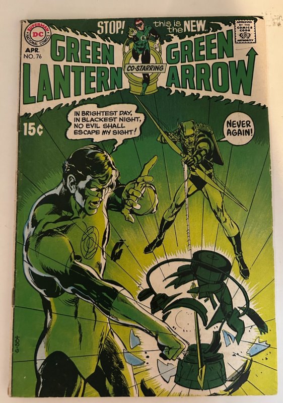 *Green Lantern (1960) 76fn Classic Adams Cover (DC Comics, 1960), raw, ungraded comic book — front cover
