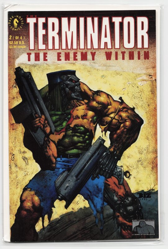 The Terminator: The Enemy Within #2 (Dark Horse Comics, 1991), raw, ungraded comic book — front cover