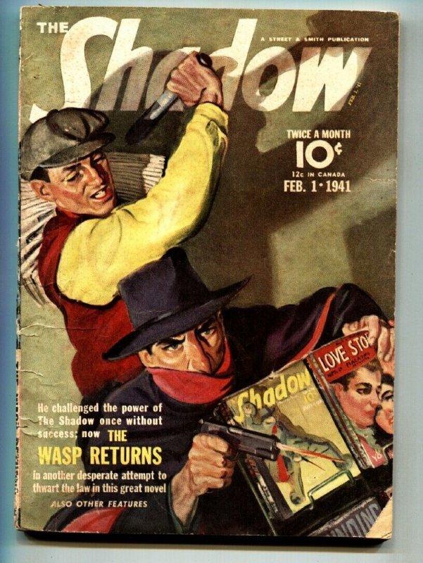 Shadow 1941 feb 1-Newsstand Cover- Street AND Smith-Rare Pulp VG (Street & Smith, 1941), raw, ungraded comic book — front cover
