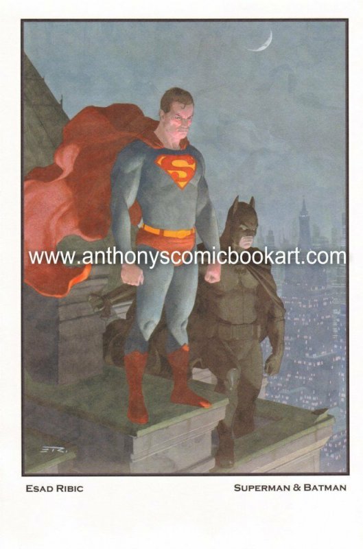 Superman and Batman Print - 2014 Signed by Esad Ribic (2014), raw, ungraded comic book — front cover