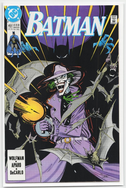 Batman #451 (DC Comics, 1990), raw, ungraded comic book — front cover