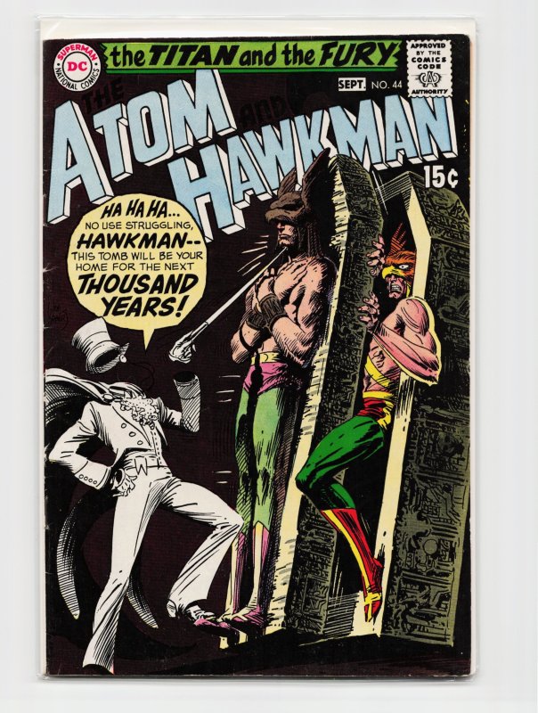 Atom and Hawkman #44 (DC Comics, 1969), raw, ungraded comic book — front cover