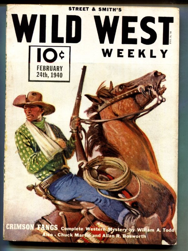 Wild West Weekly 2/24/1940-Nick Eggenhofer Cover-High Grade Pulp Magazine, raw, ungraded comic book — front cover