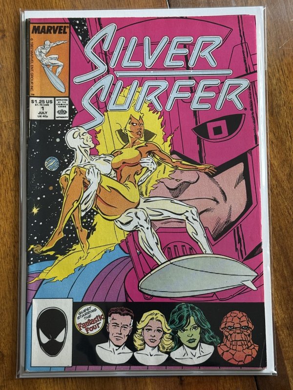 Silver Surfer #1 (Marvel Comics, 1987), raw comic book in VF- 7.5 condition — front cover