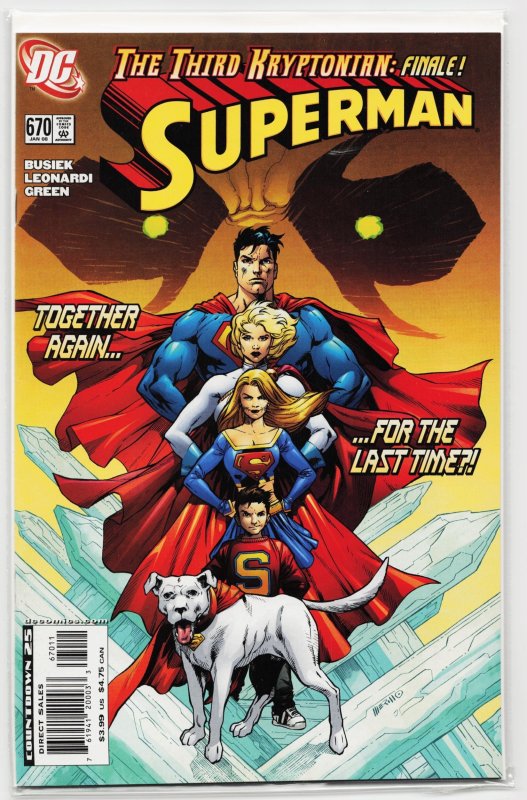 Superman #670 (DC Comics, 2008), raw, ungraded comic book — front cover