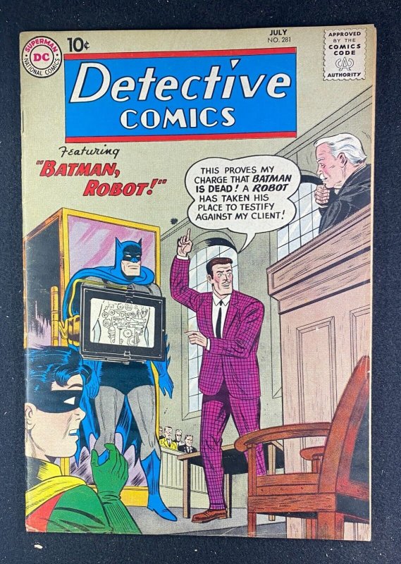 Detective Comics #281 (DC Comics, 1937), raw comic book in FN 6.0 condition — front cover