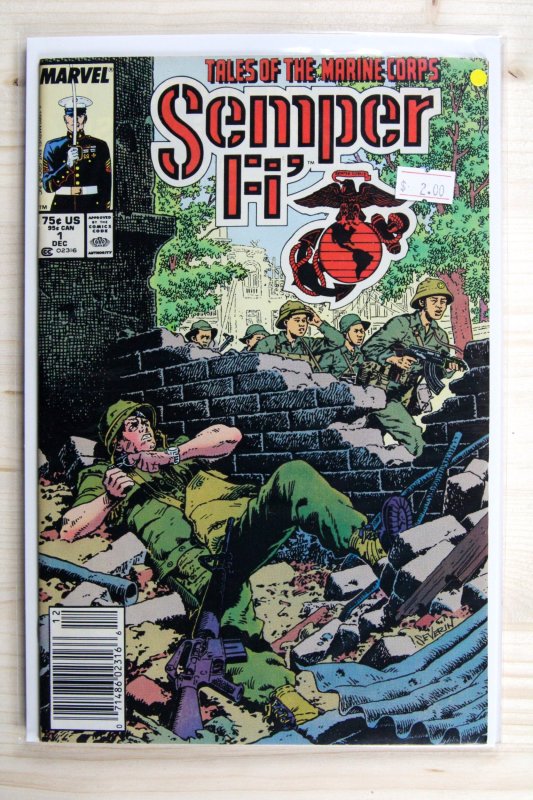 Tales of the Marine Corps Semper Fi' #1 (Marvel Comics, 1988), raw comic book in VF+ 8.5 condition — front cover