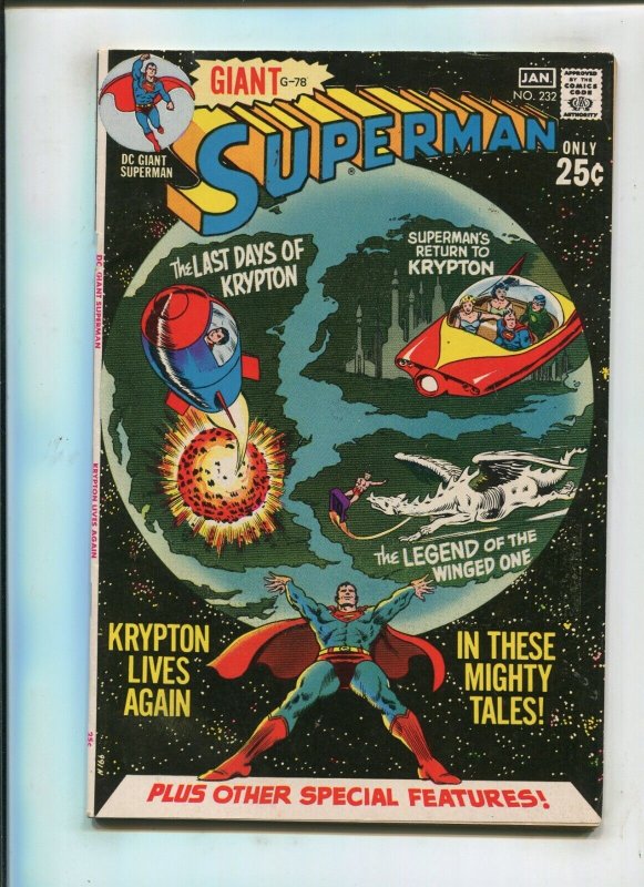 Superman #23 (DC Comics, 1971), raw comic book in 7.5 condition — front cover