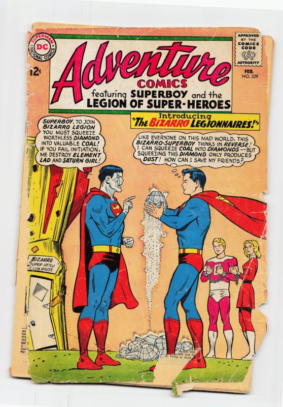 Adventure Comics #329 (DC Comics, 1965), raw, ungraded comic book — front cover
