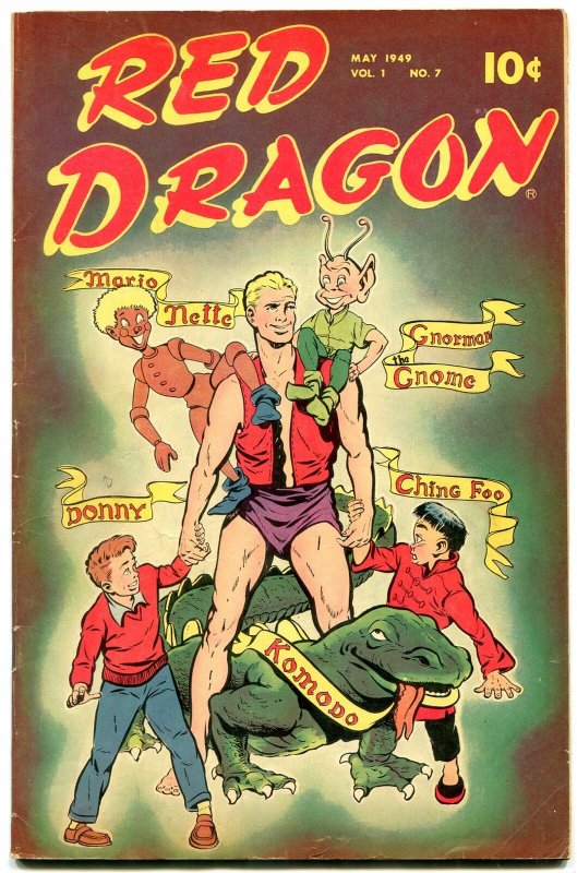 Red Dragon #7 (1949), raw comic book in FN- condition — front cover
