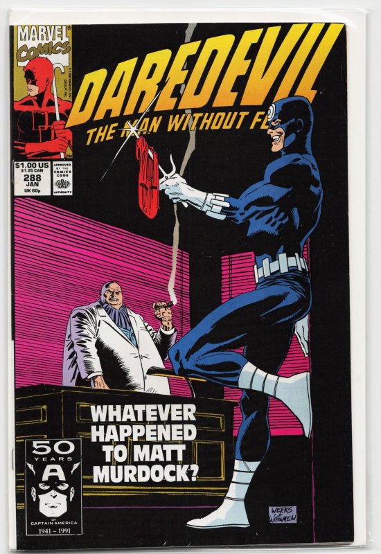 Daredevil #288 (Marvel Comics, 1991), raw, ungraded comic book — front cover