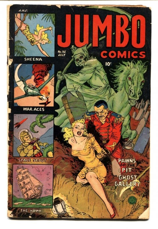 Jumbo #161 (Fiction House, 1952), raw, ungraded comic book — front cover