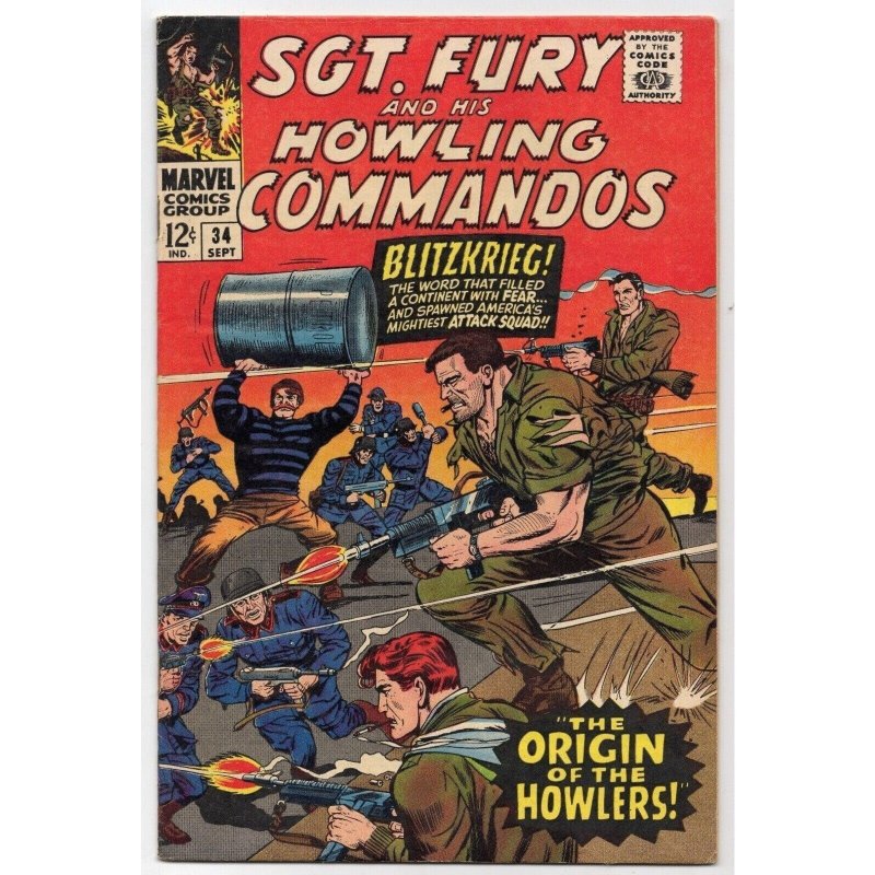 Sgt. Fury and his Howling Commandos #34 (Marvel Comics, 1966), raw comic book in VG 4.0 condition — front cover
