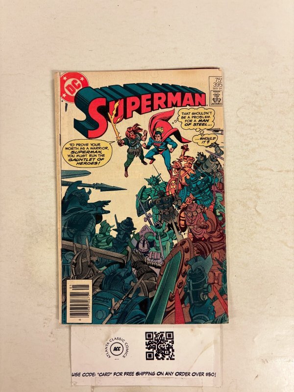 Superman #395 (DC Comics), raw comic book in VG condition — front cover