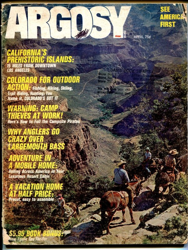 MAG: Argosy 4/1972-camp Site Piracy-pulp-G, raw, ungraded comic book — front cover