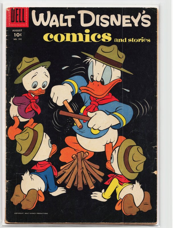 Walt Disney's Comics and Stories #191 (Dell, 1956), raw, ungraded comic book — front cover