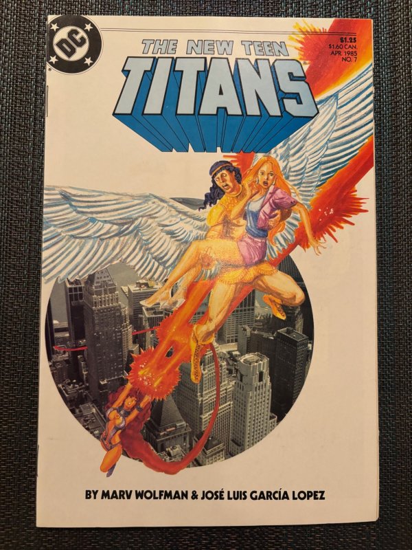 The New Teen Titans #7 (DC Comics, 1985), raw, ungraded comic book — front cover