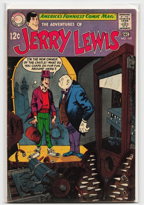 Adventures of Jerry Lewis #109 (DC Comics, 1968), raw, ungraded comic book — front cover