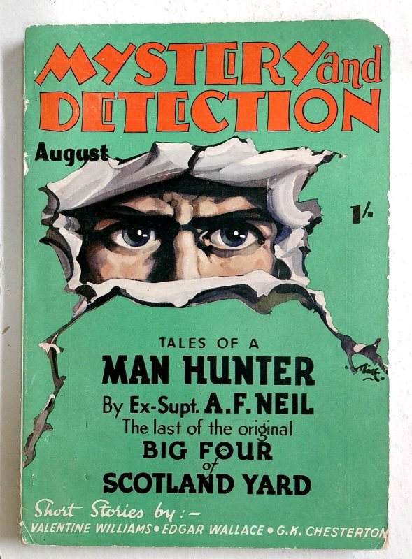 Mystery and Detection - Aug 1935 - British Pulp - Scotland Yard - Man Hunter - C (1935), raw, ungraded comic book — front cover