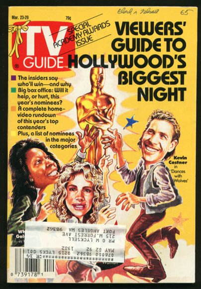 Mag: TV Guide 03/23/1991-Oscar Preview/ncaa Playoffs G, raw, ungraded comic book — front cover