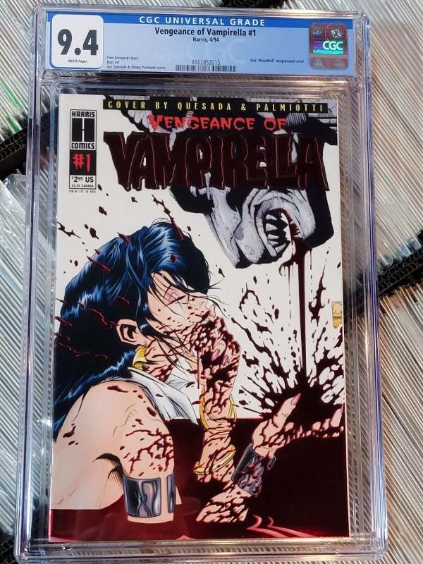 Vengeance of Vampirella #1 (1994), CGC 9.4 graded comic book, Universal Blue label — front cover in its holder