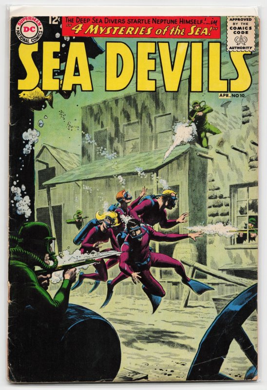 Sea Devils #10 (DC Comics, 1963), raw, ungraded comic book — front cover