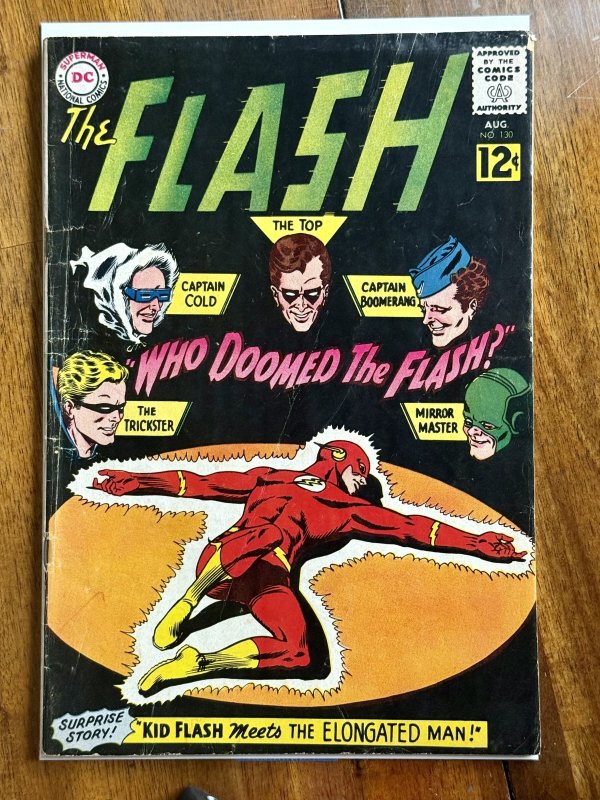 The Flash #130 (DC Comics, 1962), raw comic book in VG+ 4.5 condition — front cover