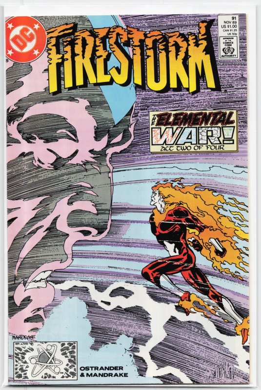 Firestorm, the Nuclear Man #91 (1989), raw, ungraded comic book — front cover