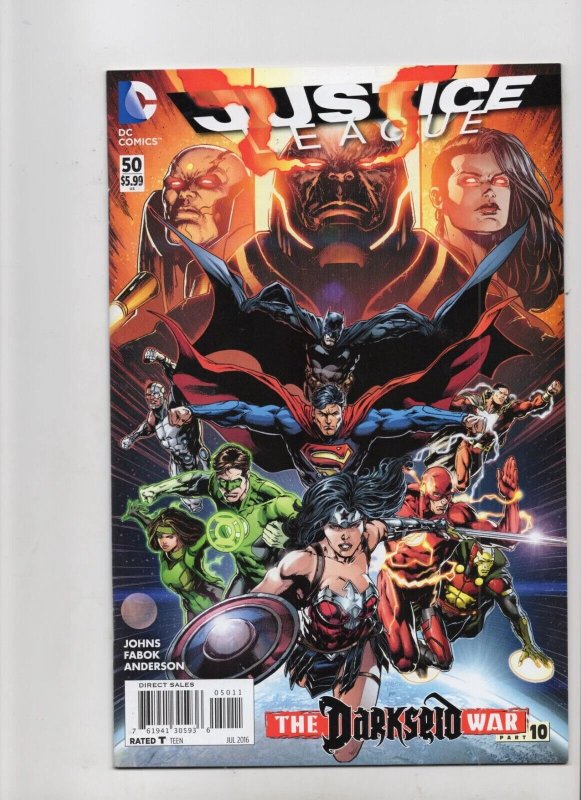 Justice League #50 (DC Comics, 2016), raw comic book in NM 9.4 condition — front cover