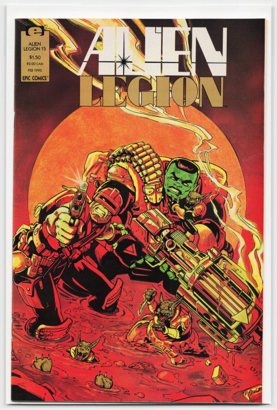Alien Legion #15 (Marvel Comics, 1990), raw, ungraded comic book — front cover