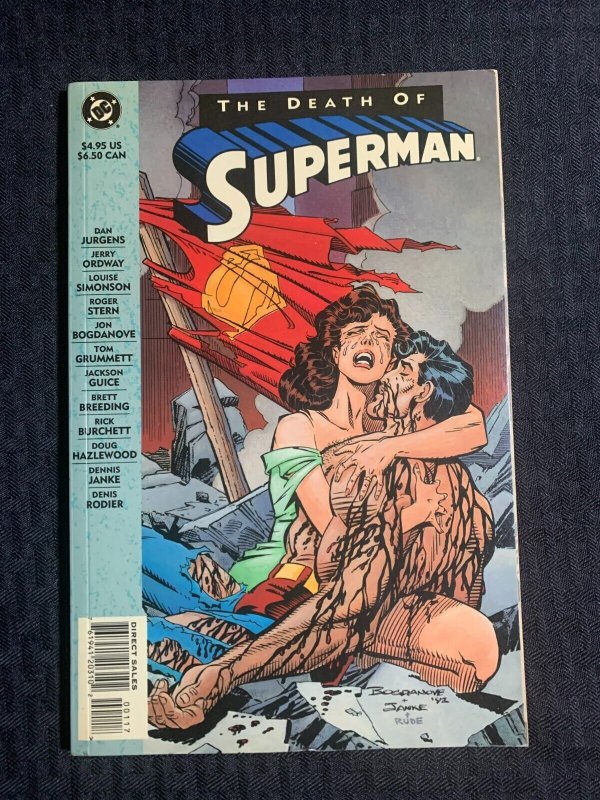 1993 Death OF Superman by Dan Jergens SC FVF 7.0 7th DC Comics (DC Comics, 1993), raw comic book in 7.0 condition — front cover