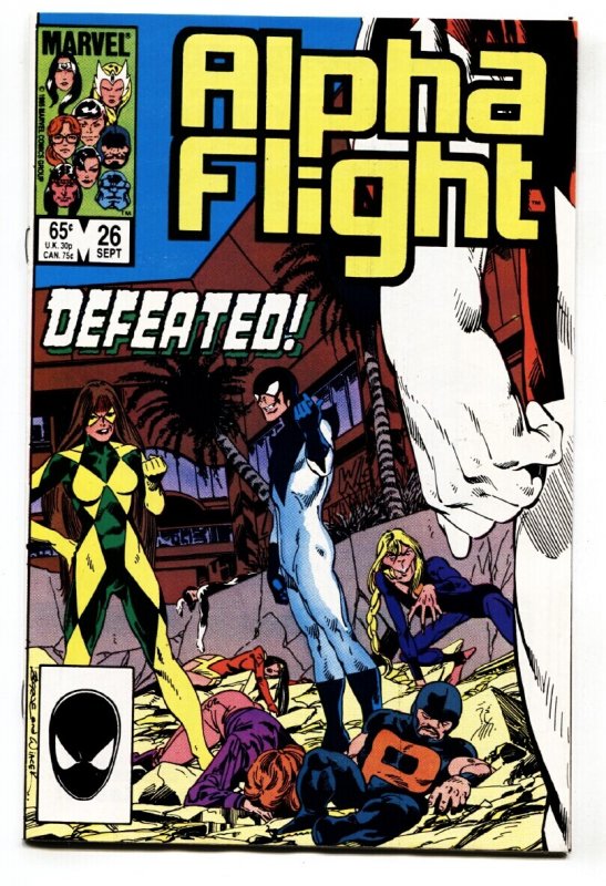 Alpha Flight #26 (Marvel Comics, 1985), raw comic book in NM condition — front cover