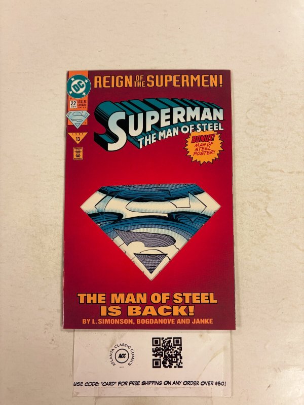 Superman Man of Steel #22 (DC Comics, 1993), raw comic book in NM condition — front cover