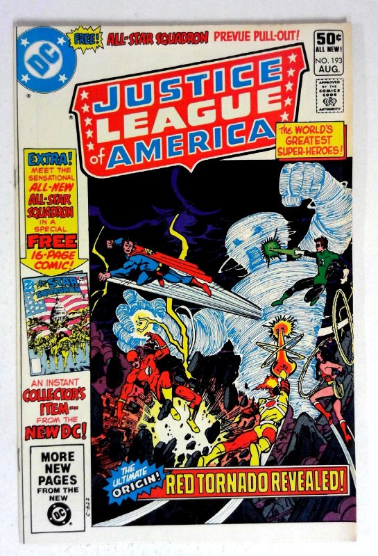 Justice League of America #193 (DC Comics, 1981), raw comic book in VF/NM condition — front cover