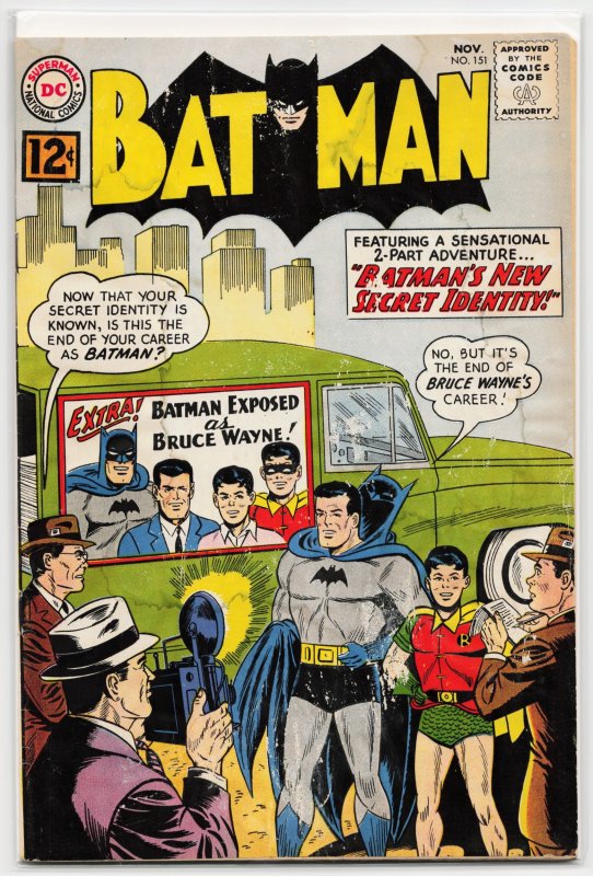 Batman #151 (DC Comics, 1962), raw, ungraded comic book — front cover