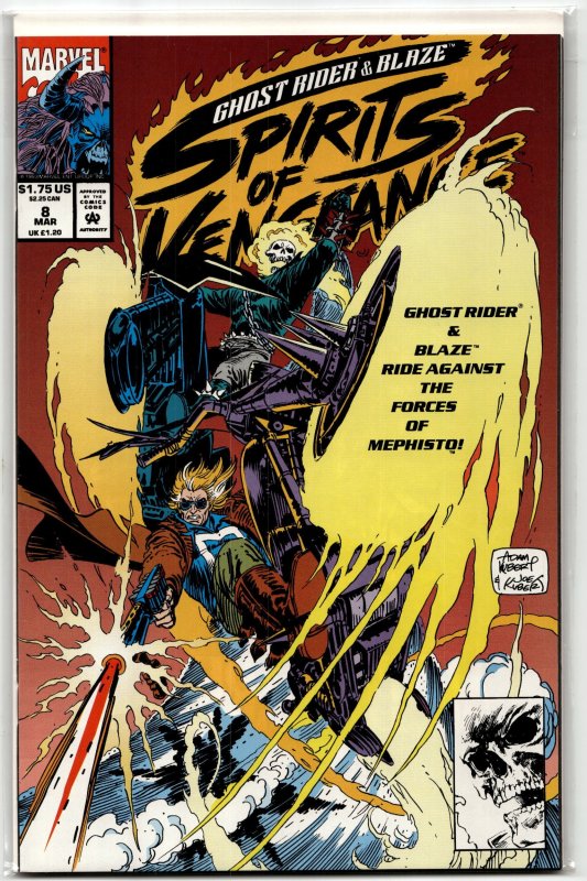 Ghost Rider/Blaze: Spirits of Vengeance #8 (Marvel Comics, 1993), raw, ungraded comic book — front cover