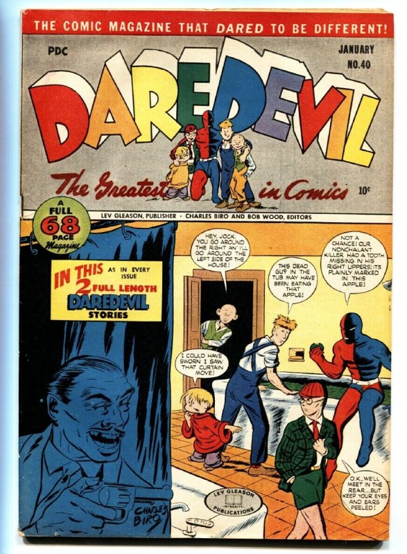 Daredevil #40 (Lev Gleason Publications, 1947), raw, ungraded comic book — front cover
