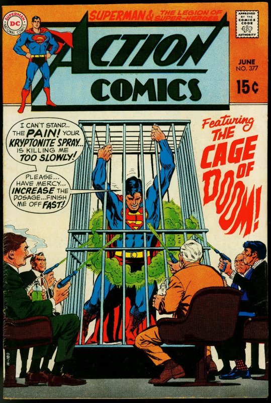 Action Comics #377 (DC Comics, 1969), raw comic book in VG/FN condition — front cover