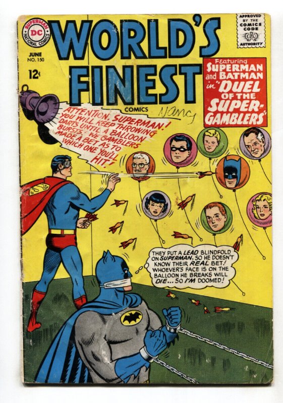 Worlds Finest #150 (DC Comics, 1965), raw, ungraded comic book — front cover