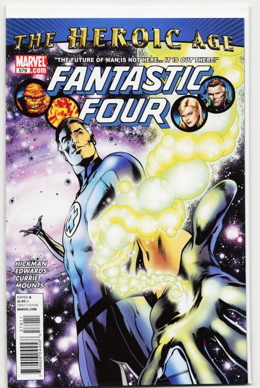 Fantastic Four #579 (Marvel Comics, 2010), raw, ungraded comic book — front cover