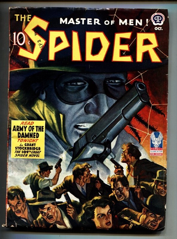THE Spider OCT 1942 Army OF THE Damned High Grade Pulp Magazine (Popular Publications, 1942), raw, ungraded comic book — front cover